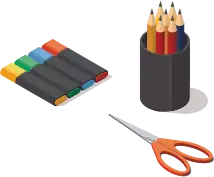 Markets Pencils Scissors