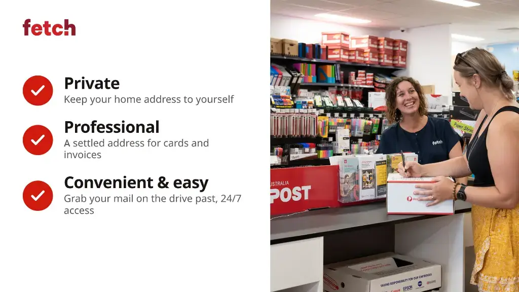 Customer posting parcel at Australia Post counter