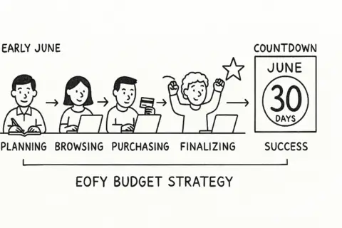 EOFY budget strategy stages for success countdown