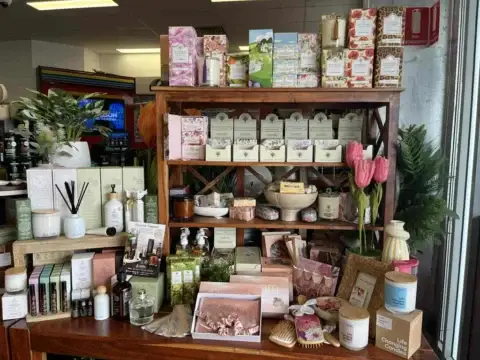 A display of various beauty products