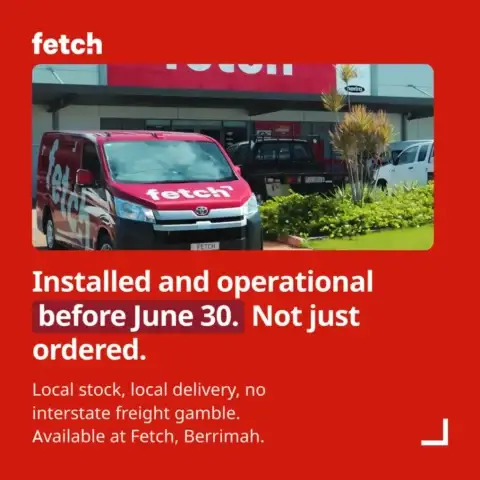 Fetch delivery van parked outside Berrimah store
