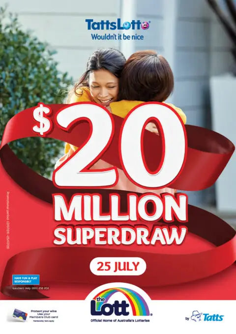 TattsLotto $20 Million Superdraw promotion poster