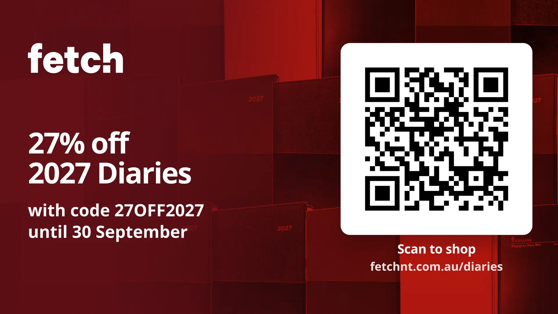 Fetch 2027 diary sale with QR code
